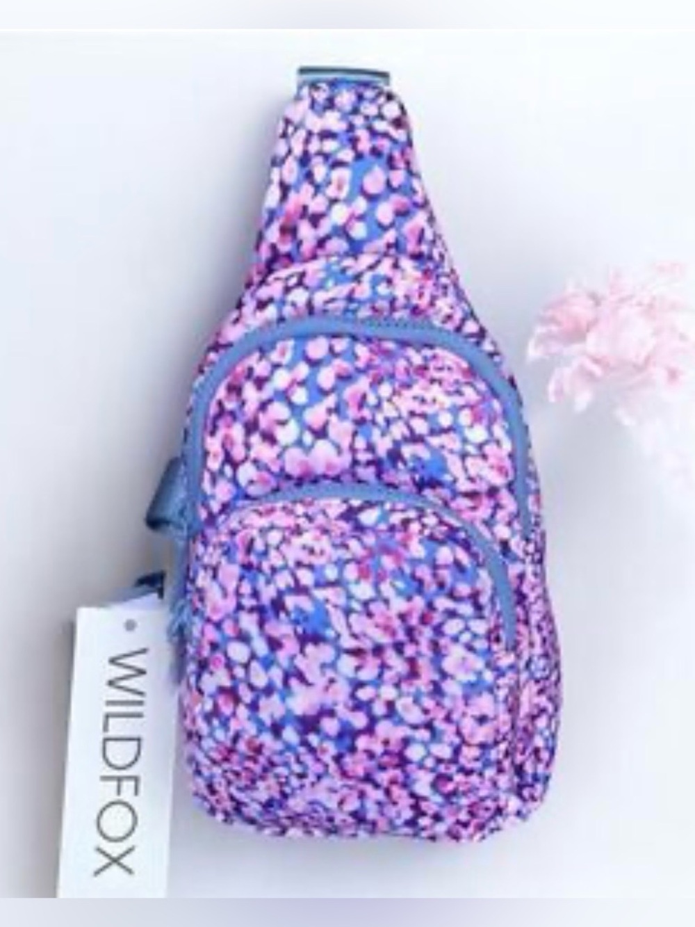Wildfox Pink & Blue Floral Cargo - Sling Crossbody - Shoulder Bag